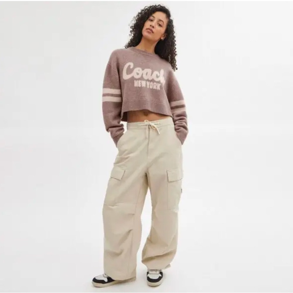 Coach Sweater in Purple and Cream